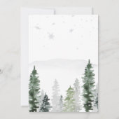 Waterverf Winter Forest Gold Baby shower Kaart (Achterkant)