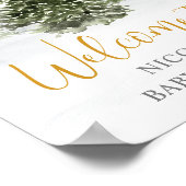 Waterverf Winter Forest Gold Baby shower Welkom Poster (Hoek)