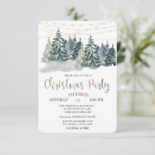 Waterverf Winter Forest, lichte kerstfeest Kaart (Staand voorkant)