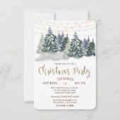 Waterverf Winter Forest, lichte kerstfeest Kaart (Voorkant)