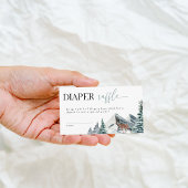 Waterverf Winter Forest Luier Raffle Baby shower Informatiekaartje