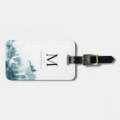 Waterverf Winter Forest Monogram Bagagelabel (Voorkant horizontaal)