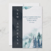 Waterverf Winter Forest Peace Love Joy Moving Aankondiging (Achterkant)