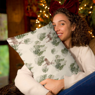 Waterverf Winter Forest Seamless Pattern Accent Kussen