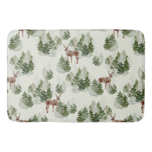Waterverf Winter Forest Seamless Pattern Badmat