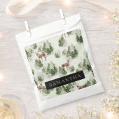 Waterverf Winter Forest Seamless Pattern Bedankzakje (Geknipt)