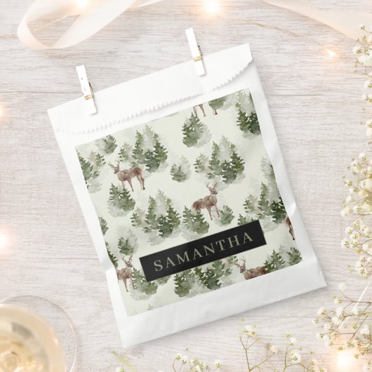 Waterverf Winter Forest Seamless Pattern Bedankzakje (Geknipt)