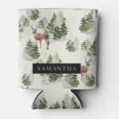 Waterverf Winter Forest Seamless Pattern Blikjeskoeler (Voorkant)