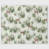 Waterverf Winter Forest Seamless Pattern Cadeaupapier (Vlak)