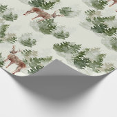 Waterverf Winter Forest Seamless Pattern Cadeaupapier (Hoek)