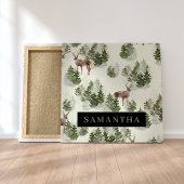 Waterverf Winter Forest Seamless Pattern Canvas Afdruk