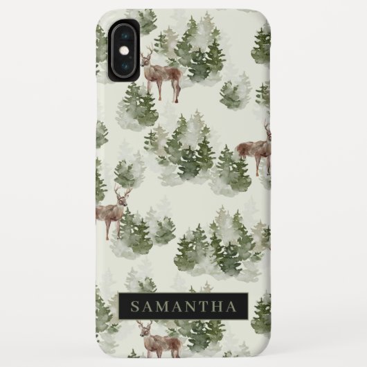 Waterverf Winter Forest Seamless Pattern Case-Mate iPhone Case (Achterkant)