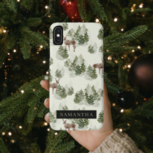 Waterverf Winter Forest Seamless Pattern Case-Mate iPhone Case