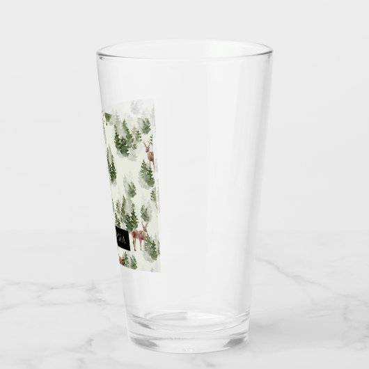 Waterverf Winter Forest Seamless Pattern Glas (Links)