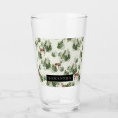 Waterverf Winter Forest Seamless Pattern Glas (Voorkant)