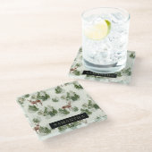 Waterverf Winter Forest Seamless Pattern Glazen Onderzetter (Schuin)