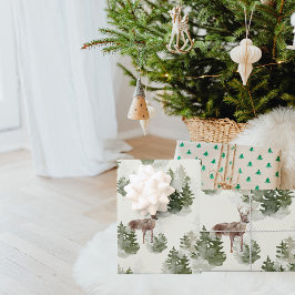 Waterverf Winter Forest Seamless Pattern Inpakpapier Vel