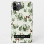 Waterverf Winter Forest Seamless Pattern iPhone Hoesje (Achterkant)