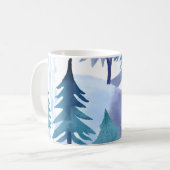 Waterverf Winter Forest Seamless Pattern Koffiemok (Voorkant links)