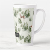 Waterverf Winter Forest Seamless Pattern Latte Mok (Rechts)