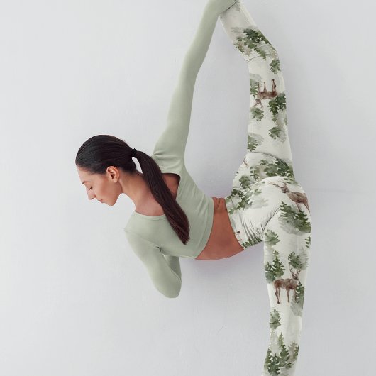 Waterverf Winter Forest Seamless Pattern Leggings