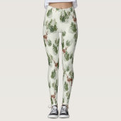 Waterverf Winter Forest Seamless Pattern Leggings (Voorkant)
