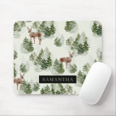 Waterverf Winter Forest Seamless Pattern Muismat (Met muis)