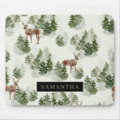 Waterverf Winter Forest Seamless Pattern Muismat (Voorkant)