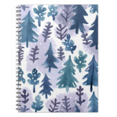 Waterverf Winter Forest Seamless Pattern Notitieboek (Voorkant)