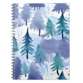 Waterverf Winter Forest Seamless Pattern Notitieboek (Voorkant)