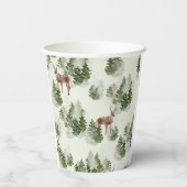 Waterverf Winter Forest Seamless Pattern Papieren Bekers (Achterkant)