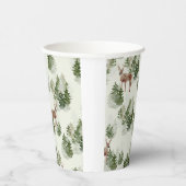 Waterverf Winter Forest Seamless Pattern Papieren Bekers (Rechts)