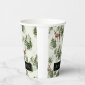 Waterverf Winter Forest Seamless Pattern Papieren Bekers (Rechts)
