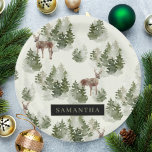 Waterverf Winter Forest Seamless Pattern Papieren Bordje<br><div class="desc">Omarm de serene winterschoonheid met ons Waterverf Winterbos Naadloze Patroon. Dit prachtige ontwerp vangt de betoverende essentie van een met sneeuw bedekt bos,  perfect voor het toevoegen van een vleugje seizoensgebonden magie aan uw leven.</div>