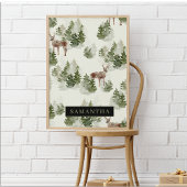 Waterverf Winter Forest Seamless Pattern Poster
