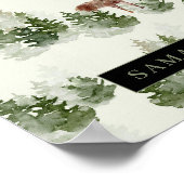 Waterverf Winter Forest Seamless Pattern Poster (Hoek)