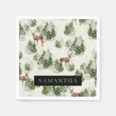 Waterverf Winter Forest Seamless Pattern Servet (Voorkant)