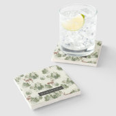 Waterverf Winter Forest Seamless Pattern Stenen Onderzetter (Zijkant)