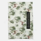 Waterverf Winter Forest Seamless Pattern Theedoek (Verticaal)