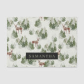 Waterverf Winter Forest Seamless Pattern Tissuepapier (Voorkant)