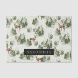 Waterverf Winter Forest Seamless Pattern Tissuepapier