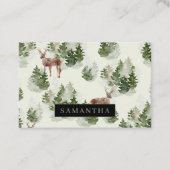 Waterverf Winter Forest Seamless Pattern Visitekaartje (Voorkant)