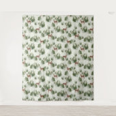 Waterverf Winter Forest Seamless Pattern Wandkleed (Voorkant)