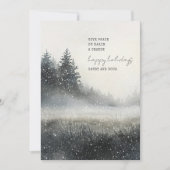 Waterverf Winter Forest Snow Flat Holiday Kaart (Voorkant)