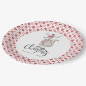 Waterverf Winter Fox Kerstfeest Papieren Bordje (Gekanteld)