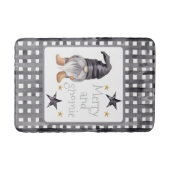 Waterverf Winter Gnome op Buffalo Check Christmas Badmat (Voorkant)