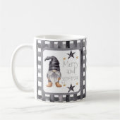 Waterverf Winter Gnome op Buffalo Check Christmas Koffiemok (Links)