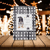 Waterverf Winter Gnome op Buffalo Check Christmas Medium Cadeauzakje