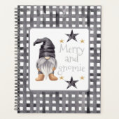 Waterverf Winter Gnome op Buffalo Check Christmas Planner (Voorkant)