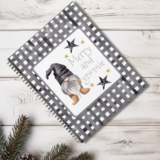 Waterverf Winter Gnome op Buffalo Check Christmas Planner